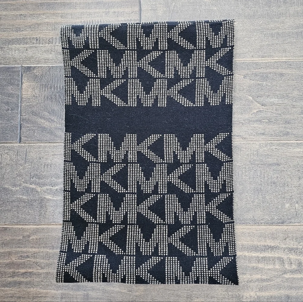 Michael Kors Infinity Black and Tan Scarf with Signature Logo